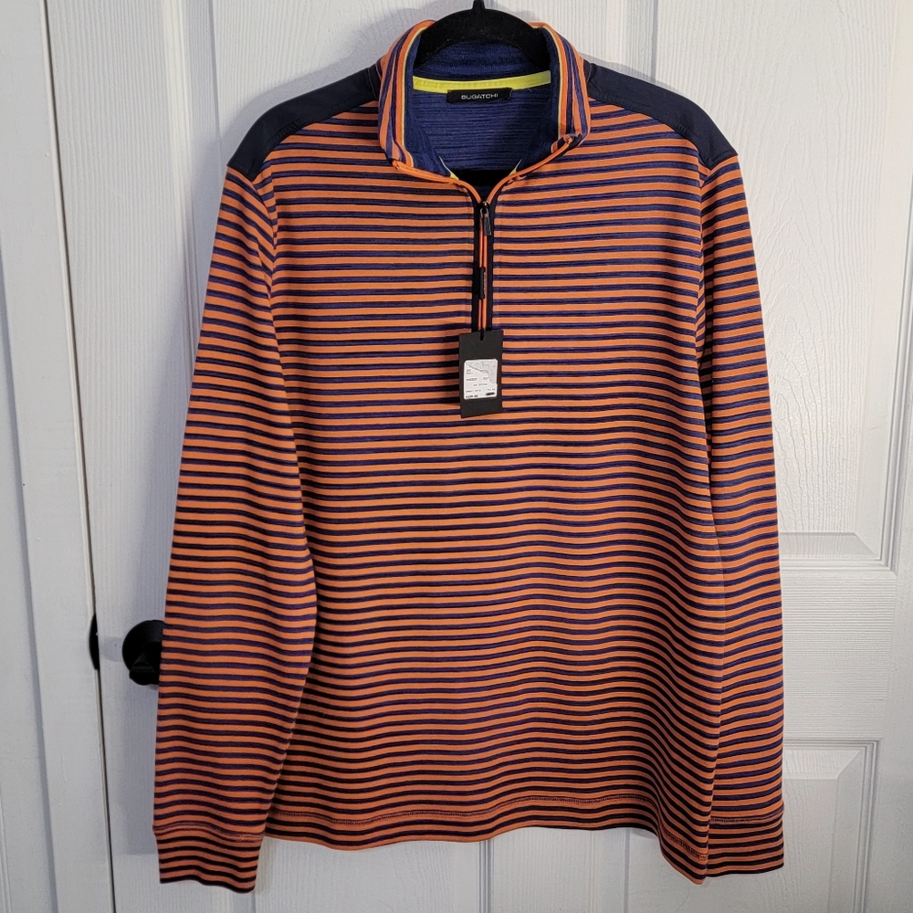 Bugatchi Quarter Zip Pullover Cotton Blend Sweater Shirt